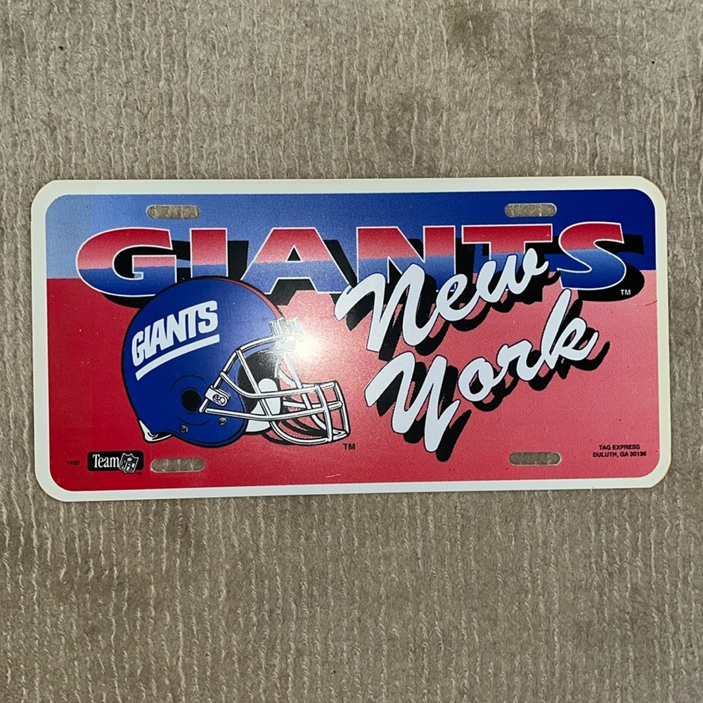 New York Giants Booster License Plate Vintage Good condition